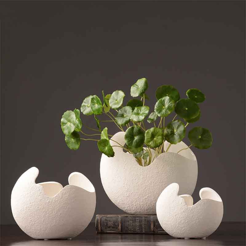 Simple white ceramic vase