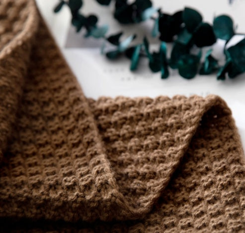 Nordic Fringe Knit Wool Blanket