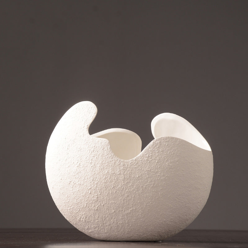 Simple white ceramic vase