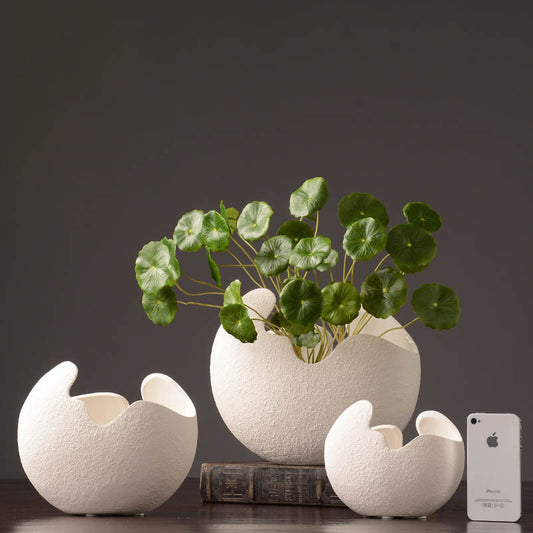 Simple white ceramic vase