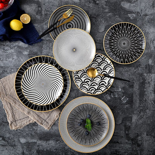 Nordic Geometric Ceramic Plate