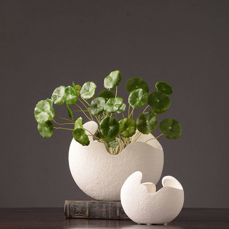 Simple white ceramic vase