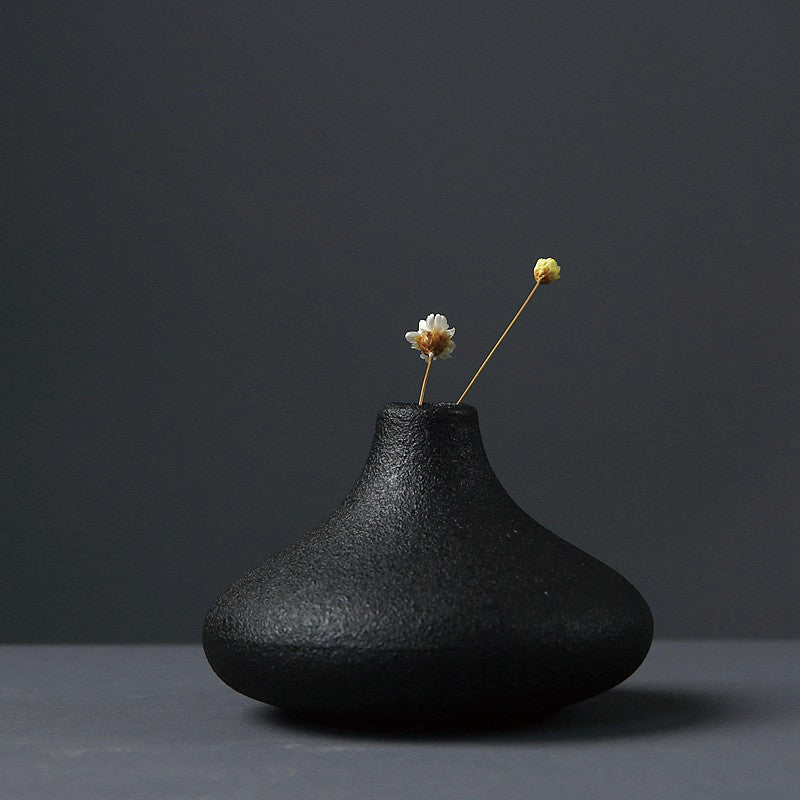 Black Ceramic Vase