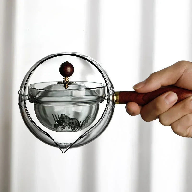 Semi-Automatic Rotary Glass Teapot