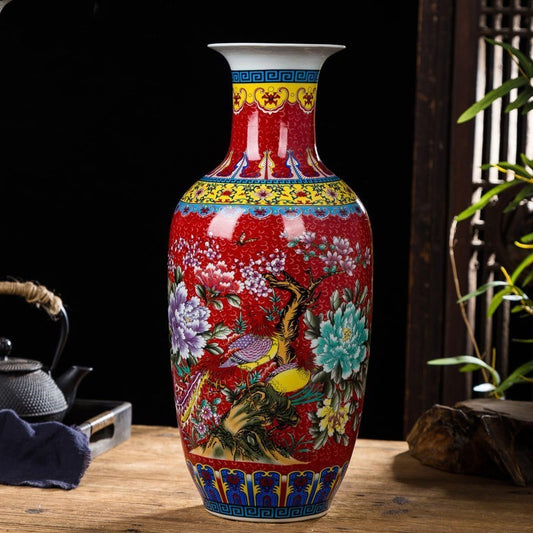 Enamel Bamboo Vase